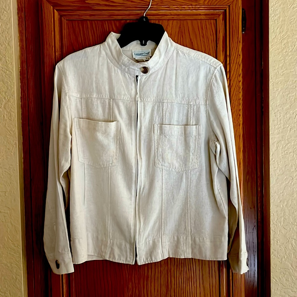 Flax colored lightweight linen jacket